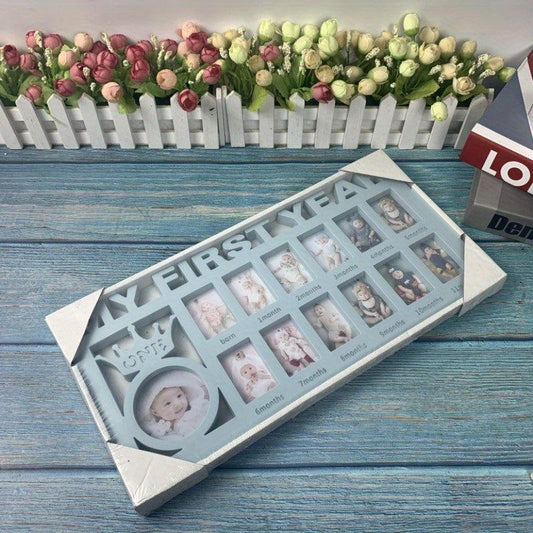 12 Month Baby Growth Photo Frame, Wall Hanging or Pendulum