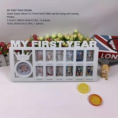 12 Month Baby Growth Photo Frame, Wall Hanging or Pendulum