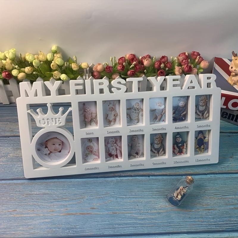 12 Month Baby Growth Photo Frame, Wall Hanging or Pendulum