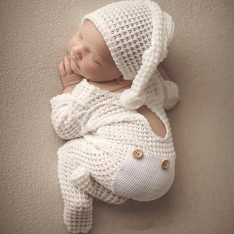 Newborn Photography Rompers Hat Set