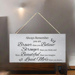 Butterfly Stronger Inspirational Hanging Plaque Friendship Gift Sign