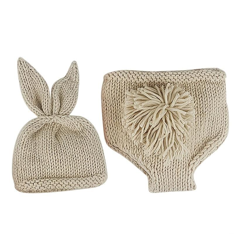 Cartoon Rabbit Cap & Shorts Set for Newborn Photo Props