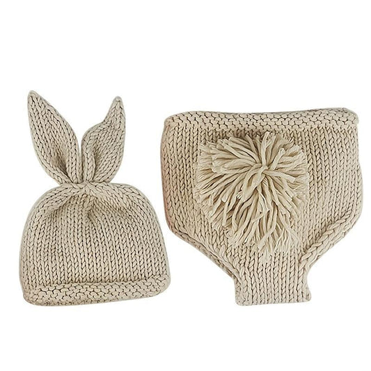 Cartoon Rabbit Cap & Shorts Set for Newborn Photo Props