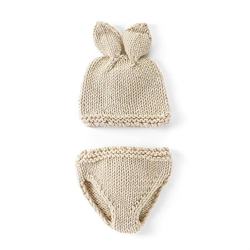 Cartoon Rabbit Cap & Shorts Set for Newborn Photo Props