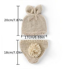 Cartoon Rabbit Cap & Shorts Set for Newborn Photo Props