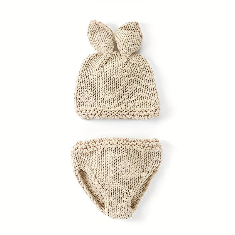 Newborn Photo Props Cartoon Rabbit Cap With Shorts Set