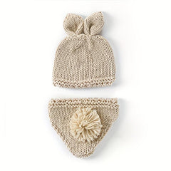 Newborn Photo Props Cartoon Rabbit Cap With Shorts Set