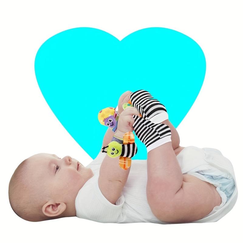 Baby Wrist Strap Watch Sock Set Animal Comforting Plush Toy