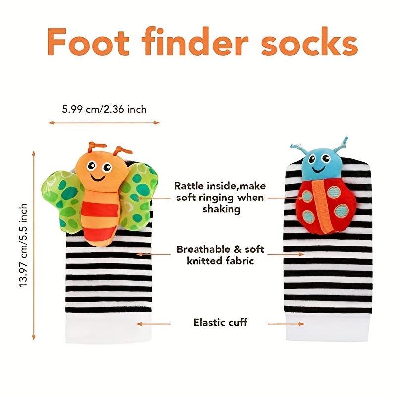Baby Wrist Strap Watch Sock Set Animal Comforting Plush Toy