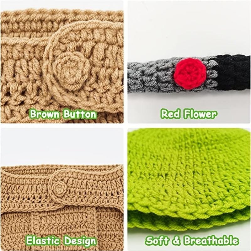 3 Piece Winter Hand-Knitted Caps & Shorts Set for Newborn Photos