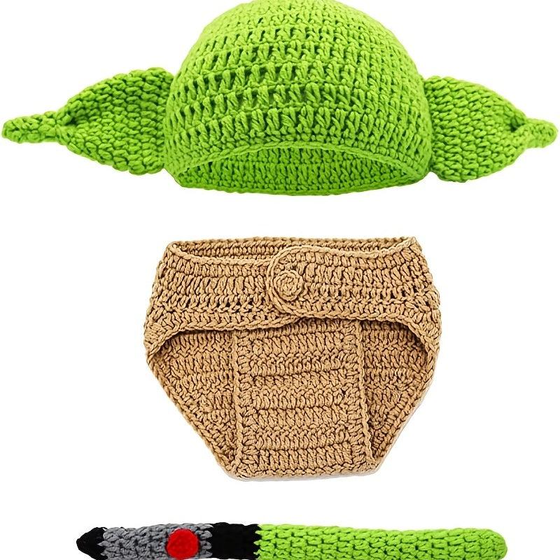 3 Piece Winter Hand-Knitted Caps & Shorts Set for Newborn Photos