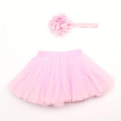 Baby Girl Tutu Skirt & Hairband Outfit for Photos & Baby Shower