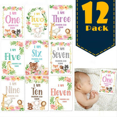 12pcs Newborn Month Sticker Cards - Perfect Baby Shower Gift
