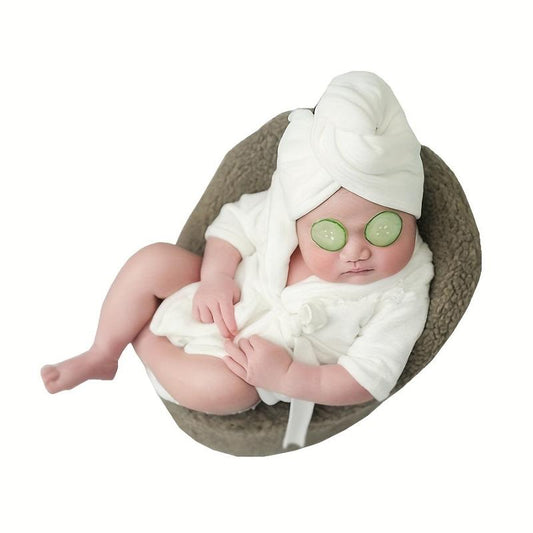 2pcs Baby Photo Bathrobe Set Thickened Props