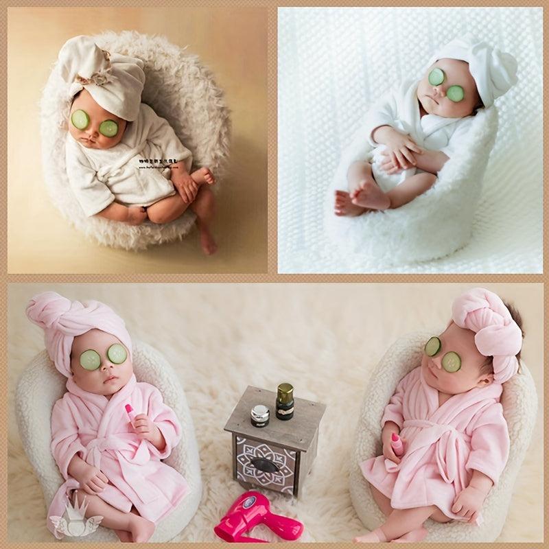 2pcs Baby Photo Bathrobe Set Thickened Props