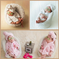 2pcs Baby Photo Bathrobe Set Thickened Props