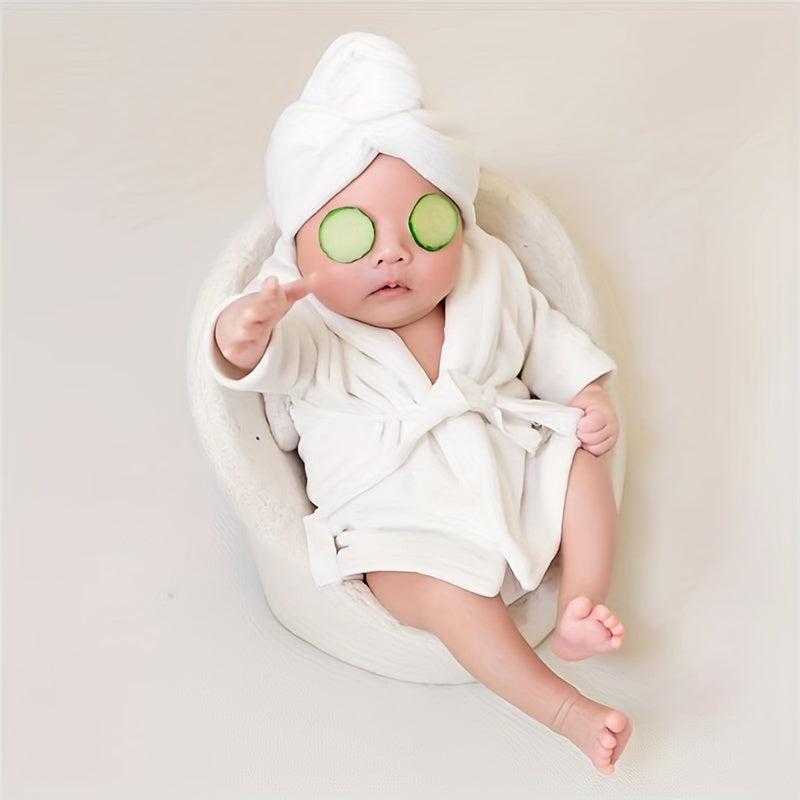 2pcs Baby Photo Bathrobe Set Thickened Props