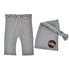 Newborn Photography Props Baby Pants Long Tail Knot Hat Set