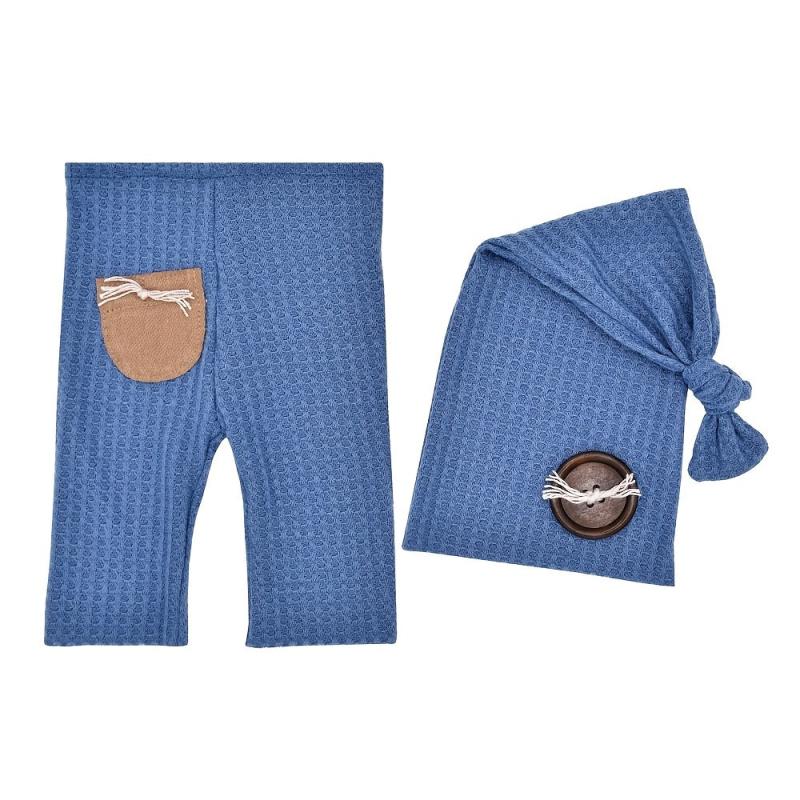 Newborn Photography Props Baby Pants Long Tail Knot Hat Set