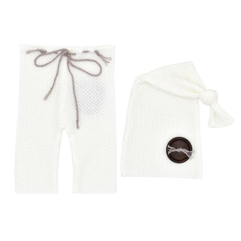 Newborn Photography Props Baby Pants Long Tail Knot Hat Set
