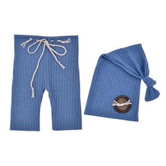 Newborn Photography Props Baby Pants Long Tail Knot Hat Set