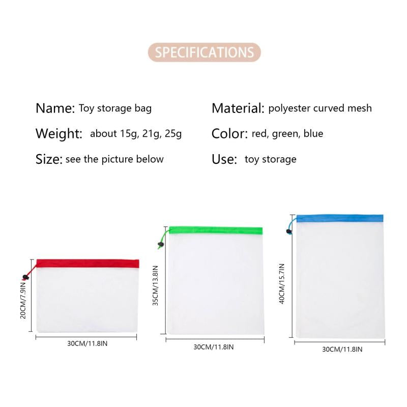 Drawstring Toy Storage Bag for Puzzles & Blocks