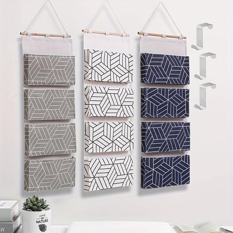 4 Layer Large Storage Hanging Bag For Infants Home Fabric Wall Storage Bag