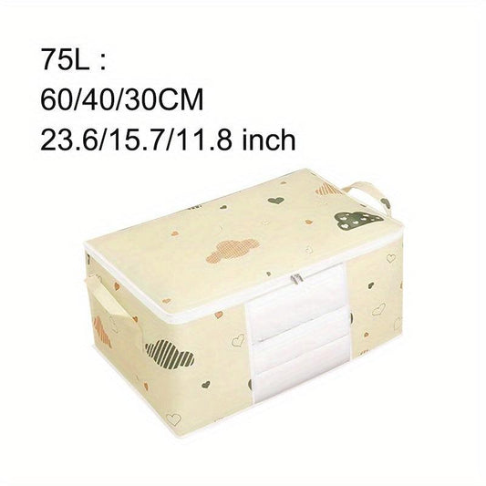 Large Capacity Clothes Storage Bag with Reinforced Handle and Sturdy Zipper