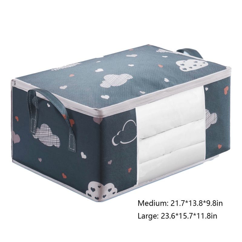 Large Capacity Clothes Storage Bag with Reinforced Handle and Sturdy Zipper