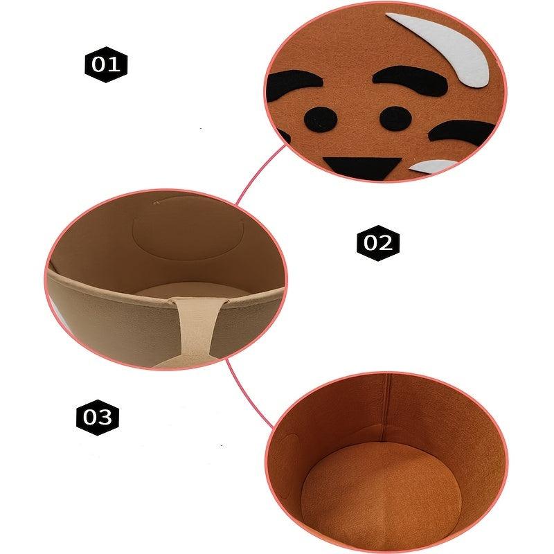 Cartoon Felt Storage Bucket for Children's Toys Clothes & Infant Storage
