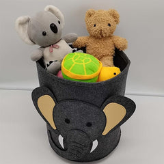 Cartoon Felt Storage Bucket for Children's Toys Clothes & Infant Storage