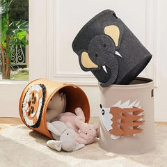Cartoon Felt Storage Bucket for Children's Toys Clothes & Infant Storage
