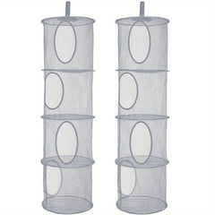 Foldable Stuffed Animal Net Hammock Organizer 4 Compartments Mesh Toy Storage