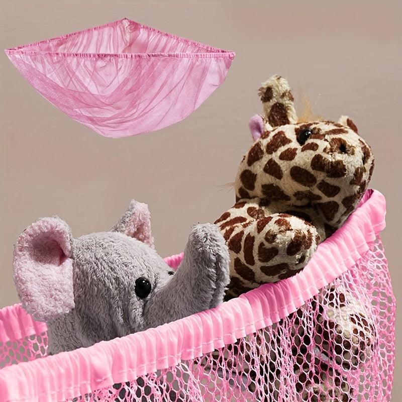 Pink Stuffed Animal Net for Nursery Room Toy Storage