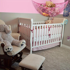 Pink Stuffed Animal Net for Nursery Room Toy Storage