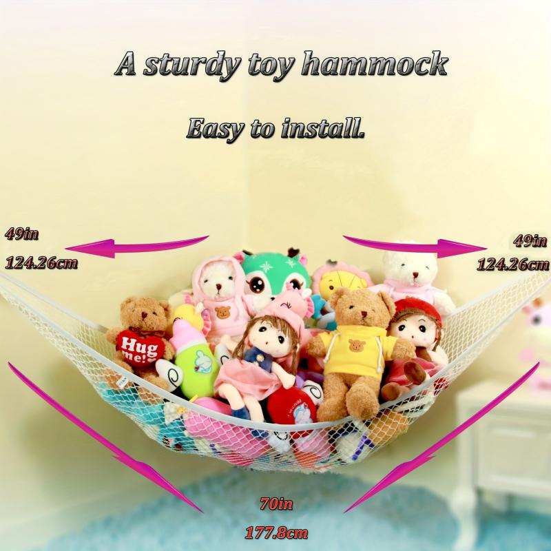 XWGJ Toy Hammock with 25 Rubber Bands, Large Stuffed Animal Storage Net