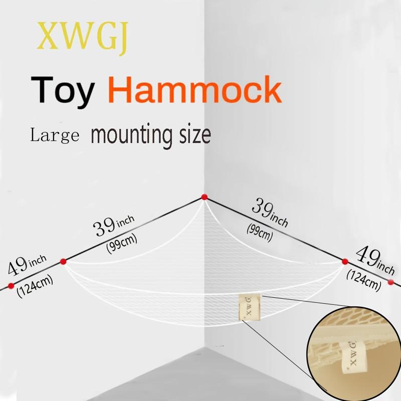 XWGJ Toy Hammock with 25 Rubber Bands, Large Stuffed Animal Storage Net