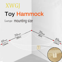 XWGJ Toy Hammock with 25 Rubber Bands, Large Stuffed Animal Storage Net