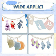 Bohemian Toy Storage Chain with 20 Metal Clips - Animal Storage Box