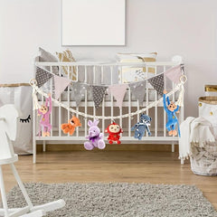 Bohemian Toy Storage Chain with 20 Metal Clips - Animal Storage Box