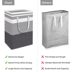 Waterproof Freestanding Laundry Basket Collapsible Tall Clothes Hamper