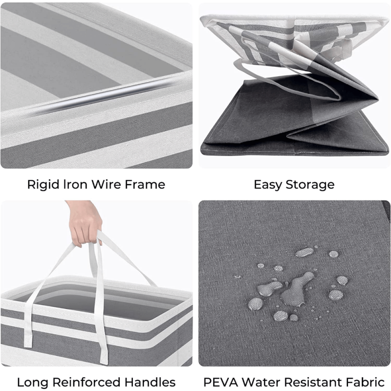 Waterproof Freestanding Laundry Basket Collapsible Tall Clothes Hamper