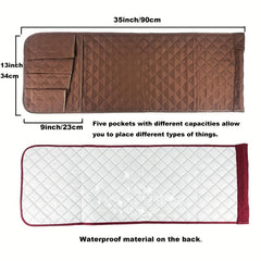 5 Pocket Sofa Armrest Organiser Hanging Caddy Storage Bag