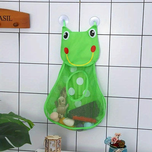 Cartoon Animal Baby Bath Toys Mesh Storage Bag With Suction Cup