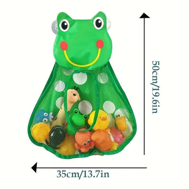 Cartoon Animal Baby Bath Toys Mesh Storage Bag With Suction Cup