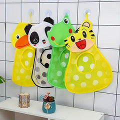 Cartoon Animal Baby Bath Toys Mesh Storage Bag With Suction Cup