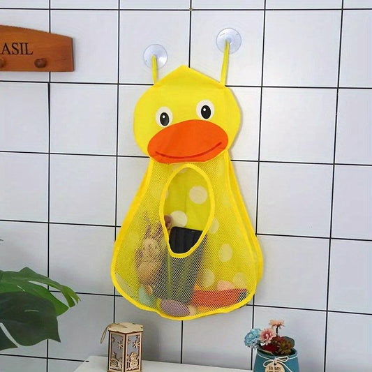 Cartoon Animal Baby Bath Toys Mesh Storage Bag With Suction Cup