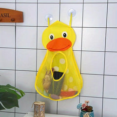 Cartoon Animal Baby Bath Toys Mesh Storage Bag With Suction Cup