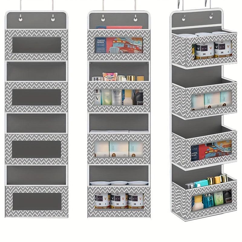 4 Tier Hanging Organizer with Clear Window and Steel Hook Hanger