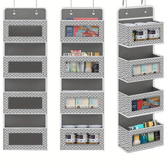 4 Tier Hanging Organizer with Clear Window and Steel Hook Hanger